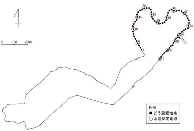 図 2    湖東北部の捕獲地点（70 地点） 