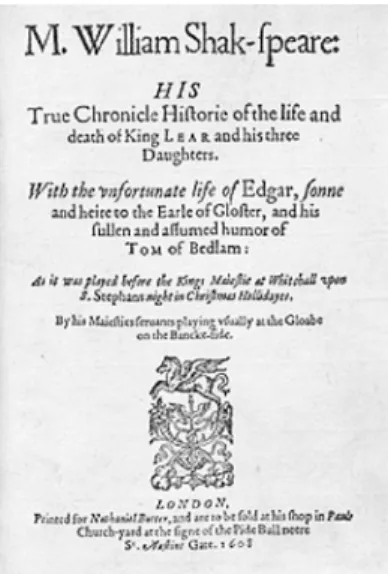 図 ３   Title-page of the First Quarto of King Lear (1608)