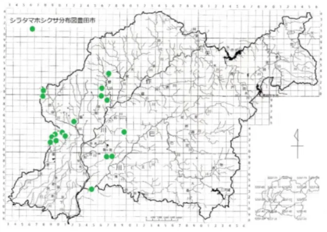 図 V-56  シラタマホシクサの分布  (熊谷氏の図に加筆) 