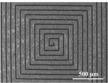 Fig. 9 SEM image of a Cu fine pattern coil fabricated by successive steps of Pd 2+
