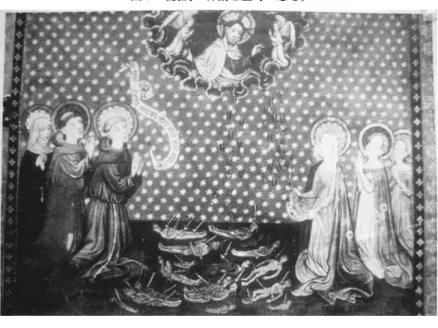 図 6 《疫病の神罰と聖母の慈悲》 図 7 《神罰とキリストと聖母の慈悲》 ︽峻厳な神︾とペスト的心性の支配 ― ５４ ―