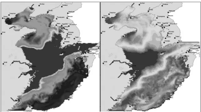 Fig . 3 Predicted chl a distribution and TN distribution Sep ‑ （ .15, 1998 ）