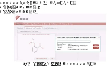 図   8 Reaxys で「 aspirin 」を名称構造変換した例