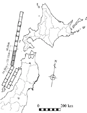図 Ⅰ.3-1  日本海東縁部沿岸の基準断層モデル設定位置（土木学会, 2002 より抜粋） 
