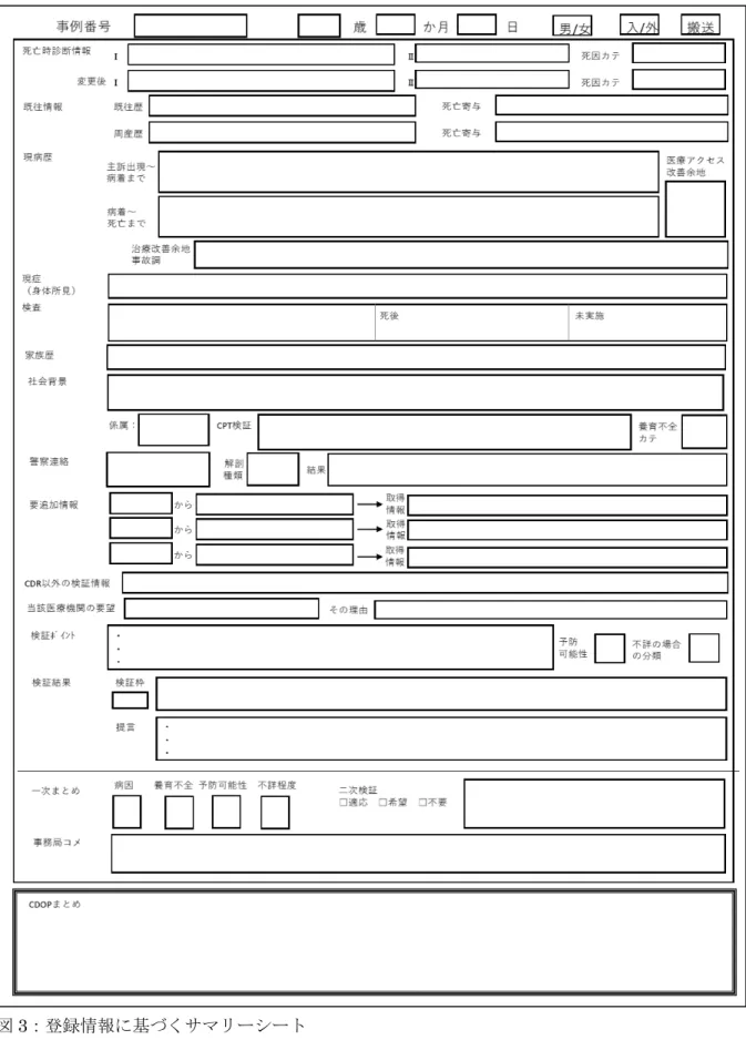 図 3：登録情報に基づくサマリーシート 