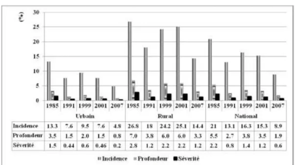 図表  12  貧困ギャップ率、二乗貧困率（1985-2007 年） （再掲） 46