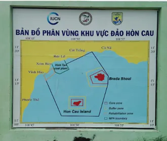 図 2：石炭火力発電所が、海洋保護区に隣接、一部重複し ている.350.org Vietnam 提供 