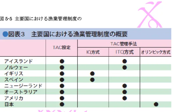 図 5-4 の通り、日本を除く先進国はみな TAC の管理手法を IQ( Individual Quota) また
