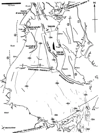 Fig.  1  Active  faults  in  and  around  Ise  Bay.