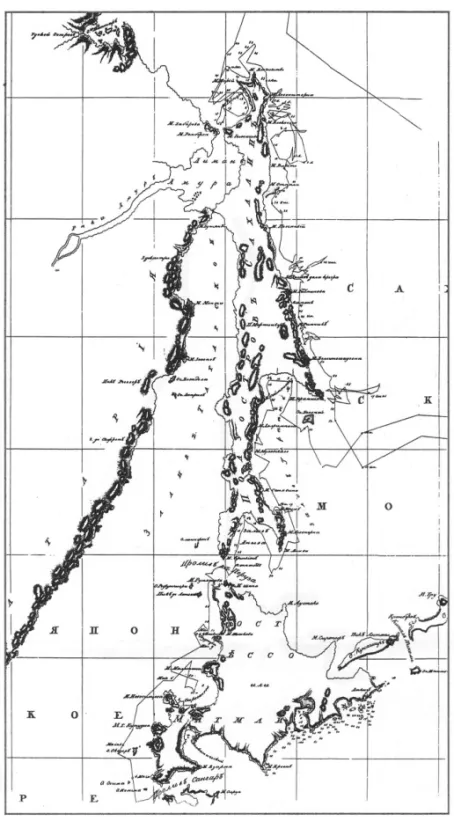 図 4 クルーゼンシュテルン「ナデジダ号による発見と測量図」（1813）