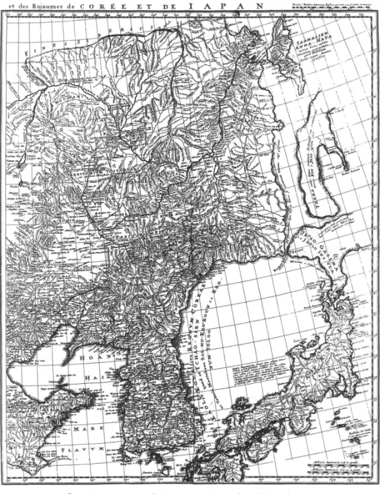 図 5 ダンヴィル「中国領タターリア、朝鮮および日本王国全図」（1734）