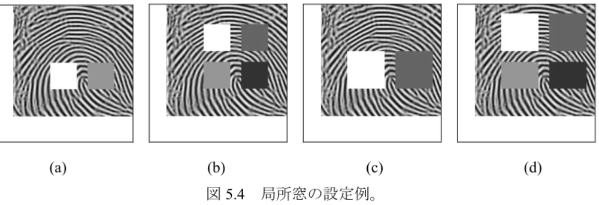 図 5.4  局所窓の設定例。 