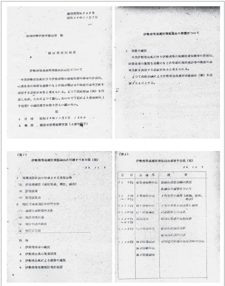 図 3-10 「伊勢湾等高潮対策協議会設置について ( 案）」資料の抜粋、建設省河川局、1959.11.7