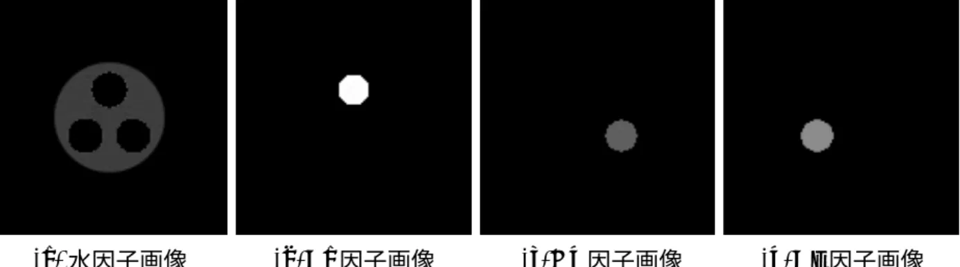 Fig. 3.4 の再構成画像に対して，最小二乗法によって媒質分離を行った結果を Fig. 3.6 に示