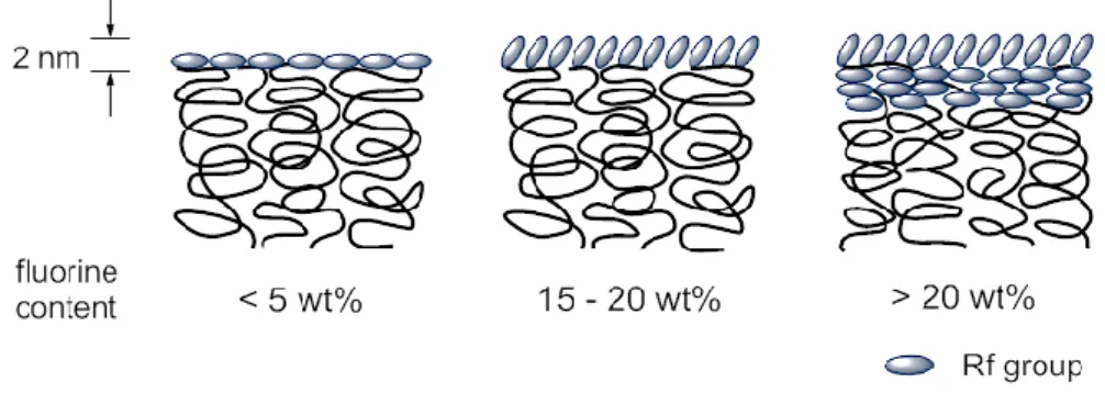 Fig. 1-3. Schematic illustration for the film surface of Rf-containing polymer. 