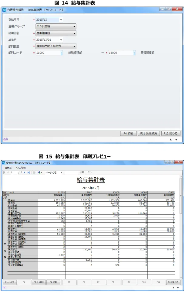 図  15  給与集計表  印刷プレビュー 
