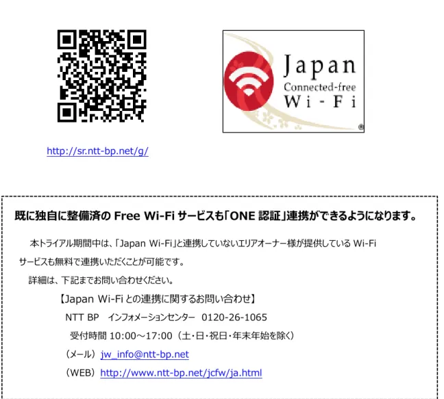 図 1  「TOHOKU JAPAN Free Wi-Fi」の画面（イメージ） 