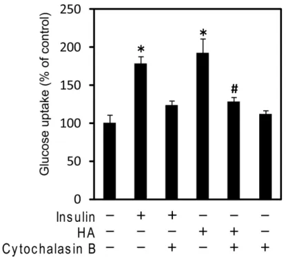 Fig.  11.  Effect  of  HA  inhibition  on  glucose  uptake  by  using  inhibitor  of  glucose transporter
