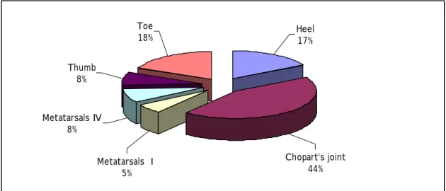 Fig. 4.3.1  The area ratio of each portion of Subject A’s plantar 