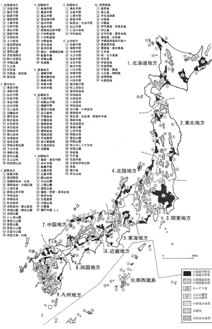 図  2.6  日本の地下水盆と地下水区 