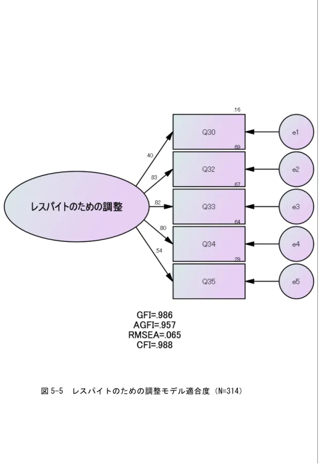 図 5-5  レスパイトのための調整モデル適合度（N=314） 