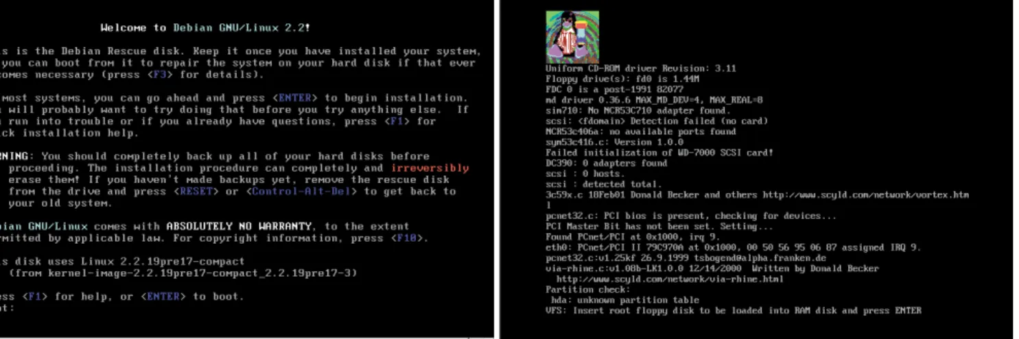 Fig. 2 インストーラ起動画面 Fig. 3 root フロッピーの挿入