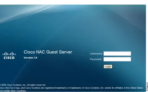 図 17-1 スポンサーとして  Cisco NAC  ゲスト サーバにログイン