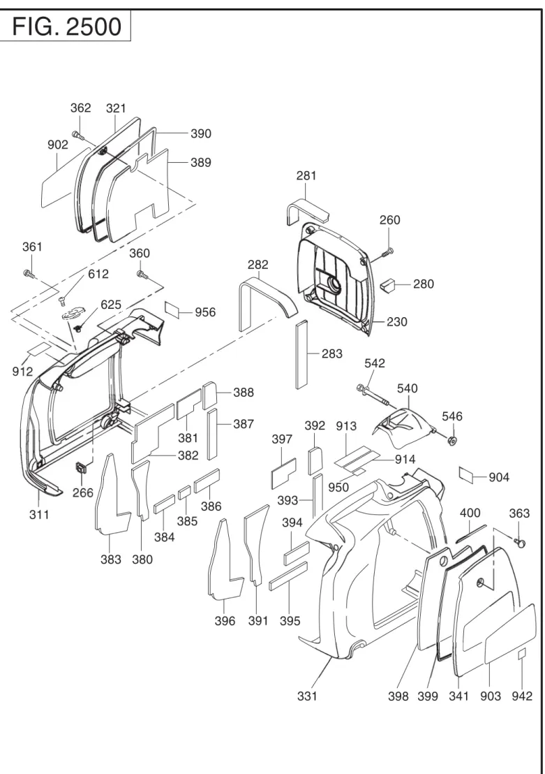 FIG. 2500 34K2500101RAS179321311331341 903363625902362612360382383 380384385388387381392393394396391 395397390389400904398 3999423863615405425462302602802812832829569113914914950