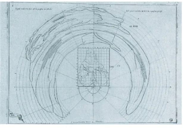図 .8「象のいる円筒アナモルフォーズ」（1625 頃） ② フランソワ・ニスロン フランスのミニム修道会の会士ジャン＝フラン ソワ・ニスロン（Jean-François Niceron，1613– 1646）は，数学者でもあり，自著 &#34;La Perspective  Curieuse&#34; 17） （1638）で，アナモルフォーシスや， だまし絵の制作方法（図 .9）について著している． 図 .9 「頭部のアナモルフォーシス」（1638） またニスロンは研究だけではなく，修道会の力 を借りて，