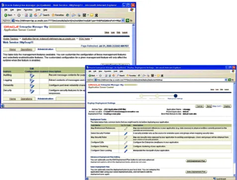 図 7: Oracle Application Server Control の画面例 