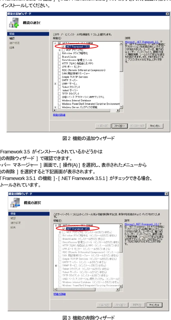 図 3  機能の削除ウィザード 