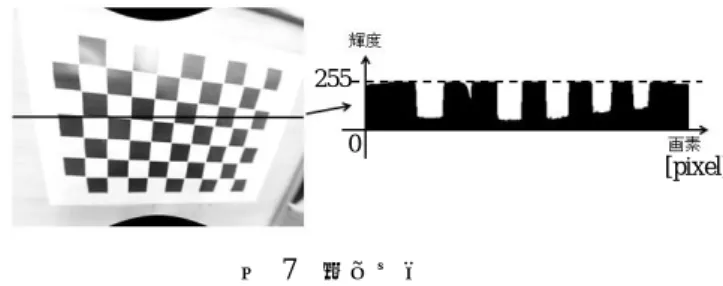 図  6  キャリブレーション結果．(a)補正前  (b)補正後  Figure 6  Calibration. (a) Distorted. (b) Undistorted