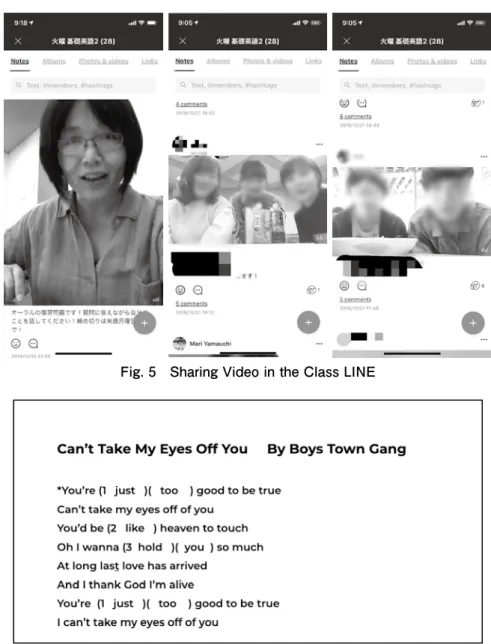 Fig. 5　Sharing Video in the Class LINE