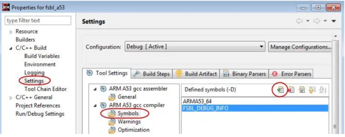 図  3-4: Fsbl_a53  ア プ リ ケーシ ョ ンのシ ンボルの設定