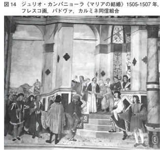 図 14   ジュリオ・カンパニョーラ《マリアの結婚》1505-1507 年，