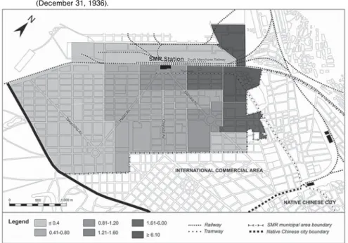 Figure  4). In contrast, other ethnic groups were fewer in number and highly  concentrated in certain districts of the Japanese railway settlement (see Figures 5  and 6), but more evenly distributed in the rest of city