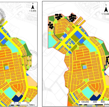 Figure 5.8: Land use mix entropy for each  respondent were calculated based on the  administrative boundaries of population census 