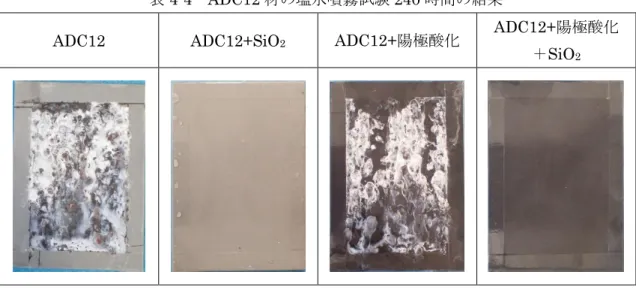 表 4-4  ADC12 材の複合サイクル試験 240 時間の結果 
