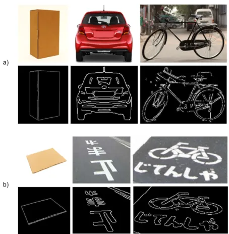 Figure 4.6: The edge detection of the object: (a) high object, (b) non-high object