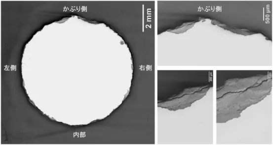 図 3.22  光学顕微鏡による断面観察結果 
