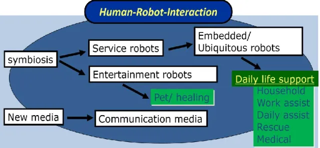 Figure 2.3 The position of robotic service in human-robot interaction 