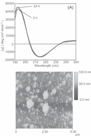 Figure 3. (A) Time-dependence of CD spectra of 1 in    5  mM-Tris/HCl buffer (containing 5% TFE) at pH 9.0, room  temperature