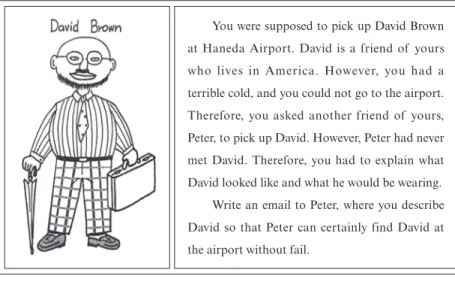 Figure 2 shows the picture of David Brown and the writing prompt for the tests.