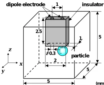 Fig. 2    Geometries of three-dimensional FDM calculation to calculate polarized electrostatic  field