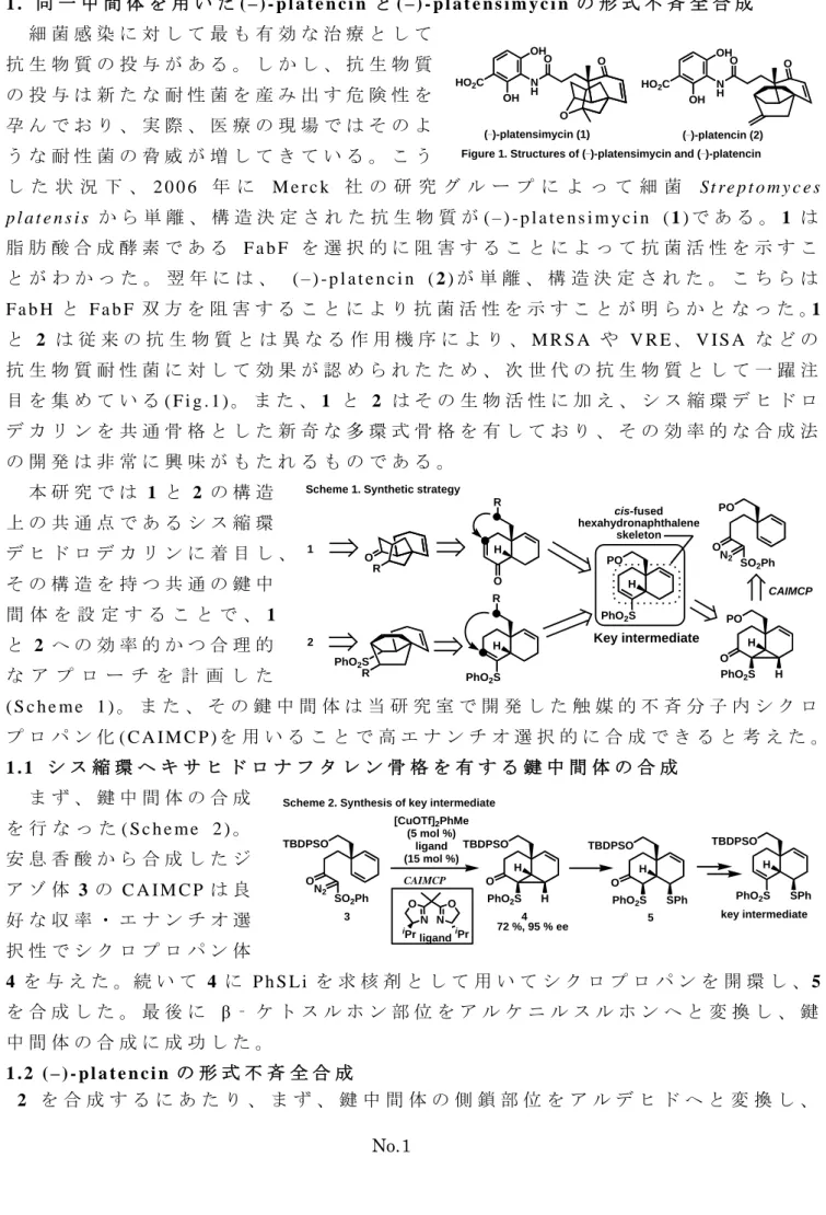 Figure 1. Structures of ( _ )-platensimycin and ( _ )-platencin
