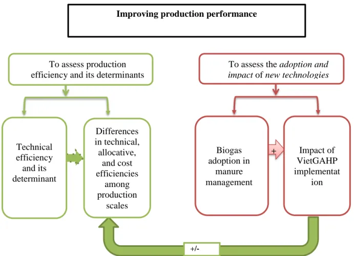 Figure 1.1 The conceptual framework  Note: +/- means that a positive/negative affect 