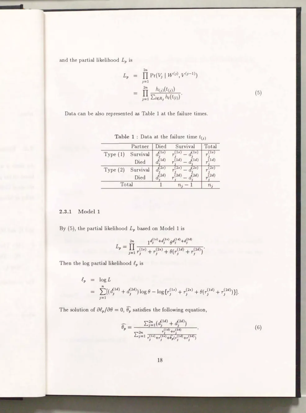 Table  1  :  Data  at  the  failure  time  t(j) 