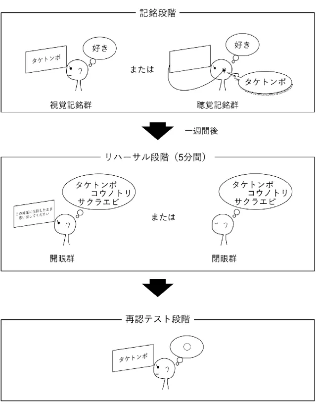 Figure 2-1.  実験 1 における視覚テスト群の流れ 