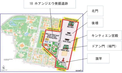 図 ：タンロン城王宮跡 （引用 「タンロン城王宮保存センター」に加筆）