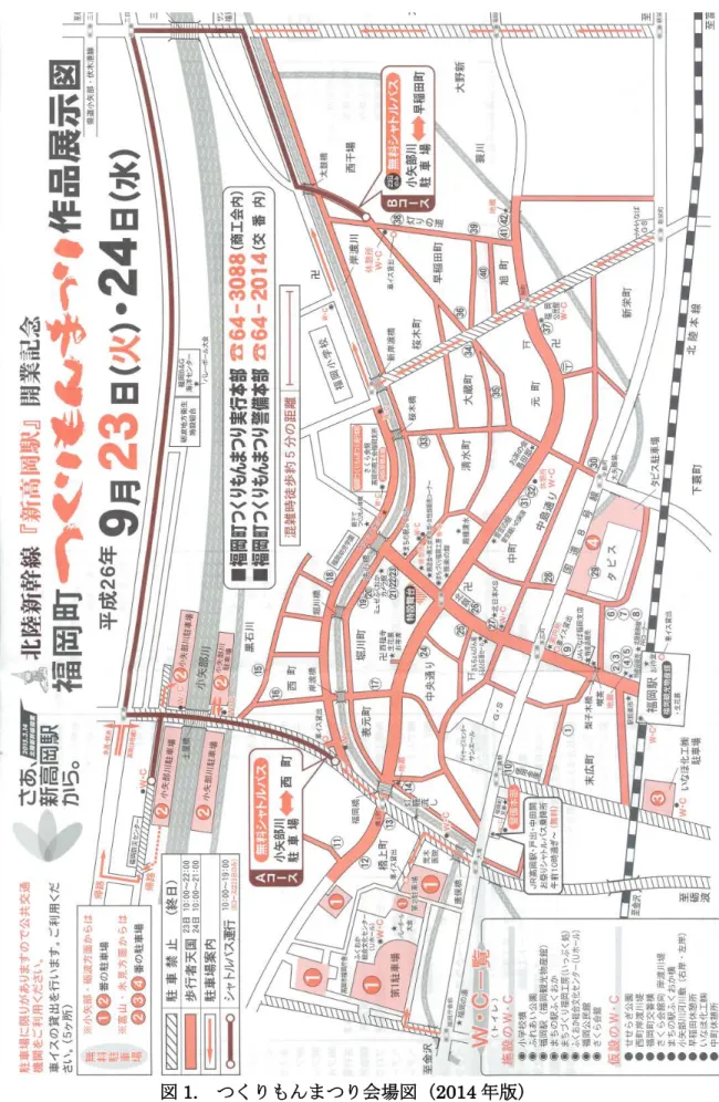 図 1. つくりもんまつり会場図（ 2014 年版）                          